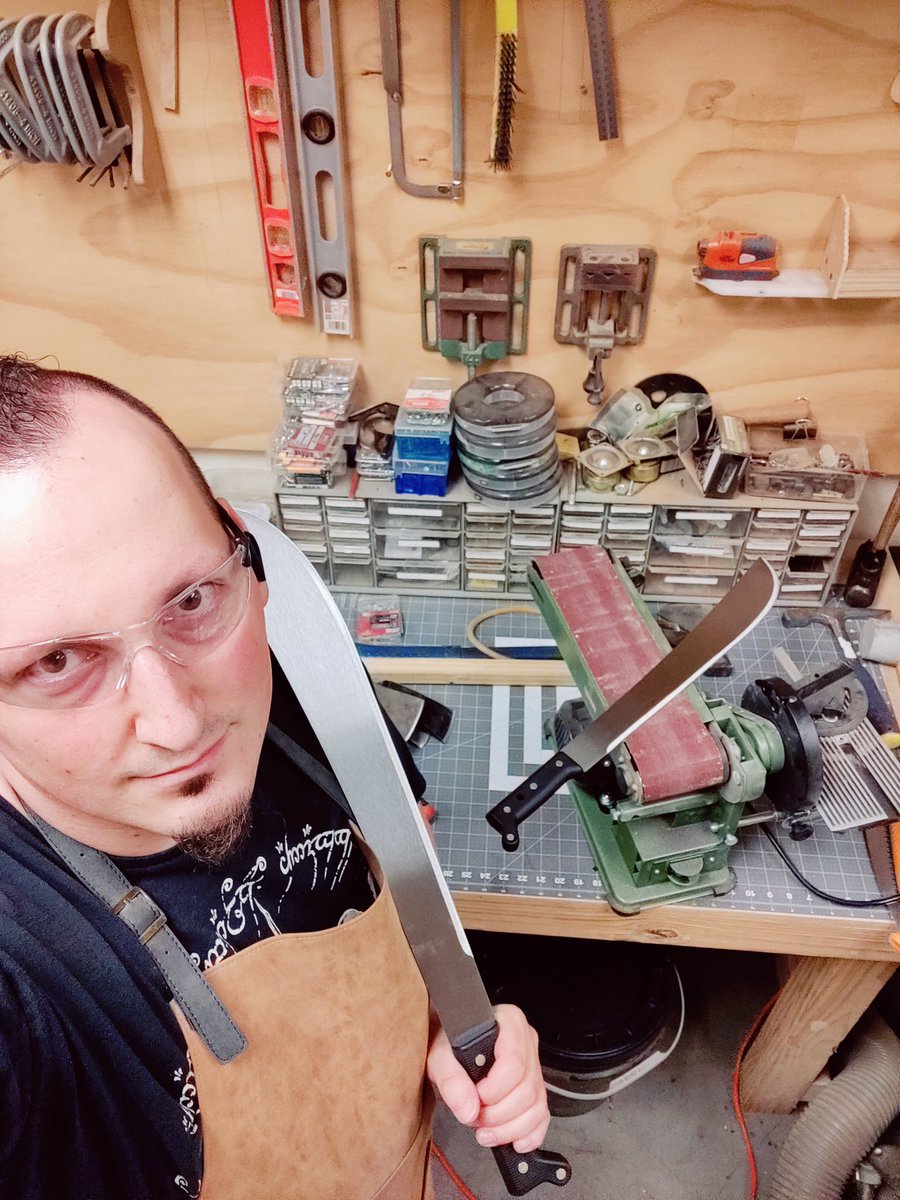 blattodeus's tweet photo. Sharpening the #lab tools. Hatchets and machetes for collection trip this week. #ants #tamu #entomology https://t.co/41HdOobHvk
