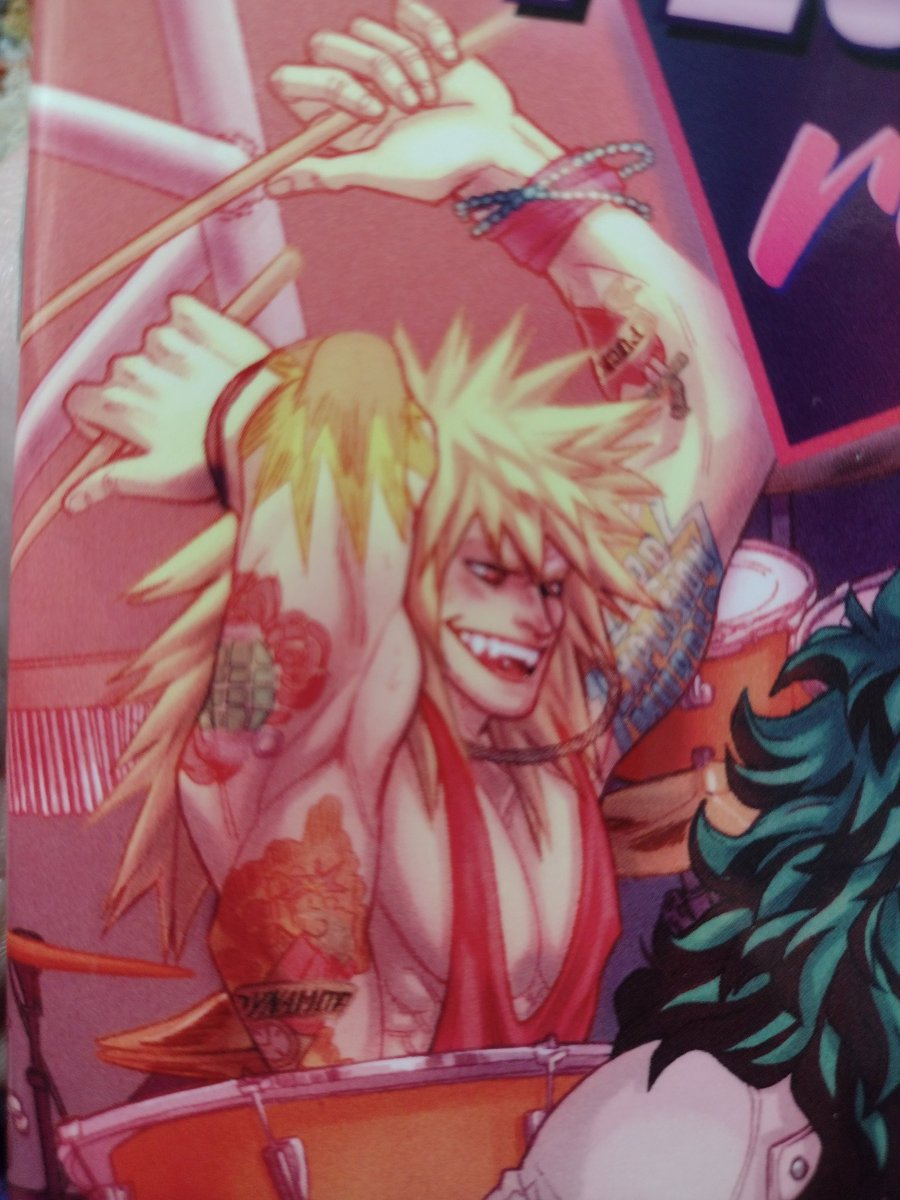 Smoke_krbk's tweet photo. @PLUSULTRAretro  how did I miss all the tattoos!!?!! Denki has a freakn' Pacman tattoo! I haven't even opened it and I'm in love the zine. Lol https://t.co/Fy8611LMqC