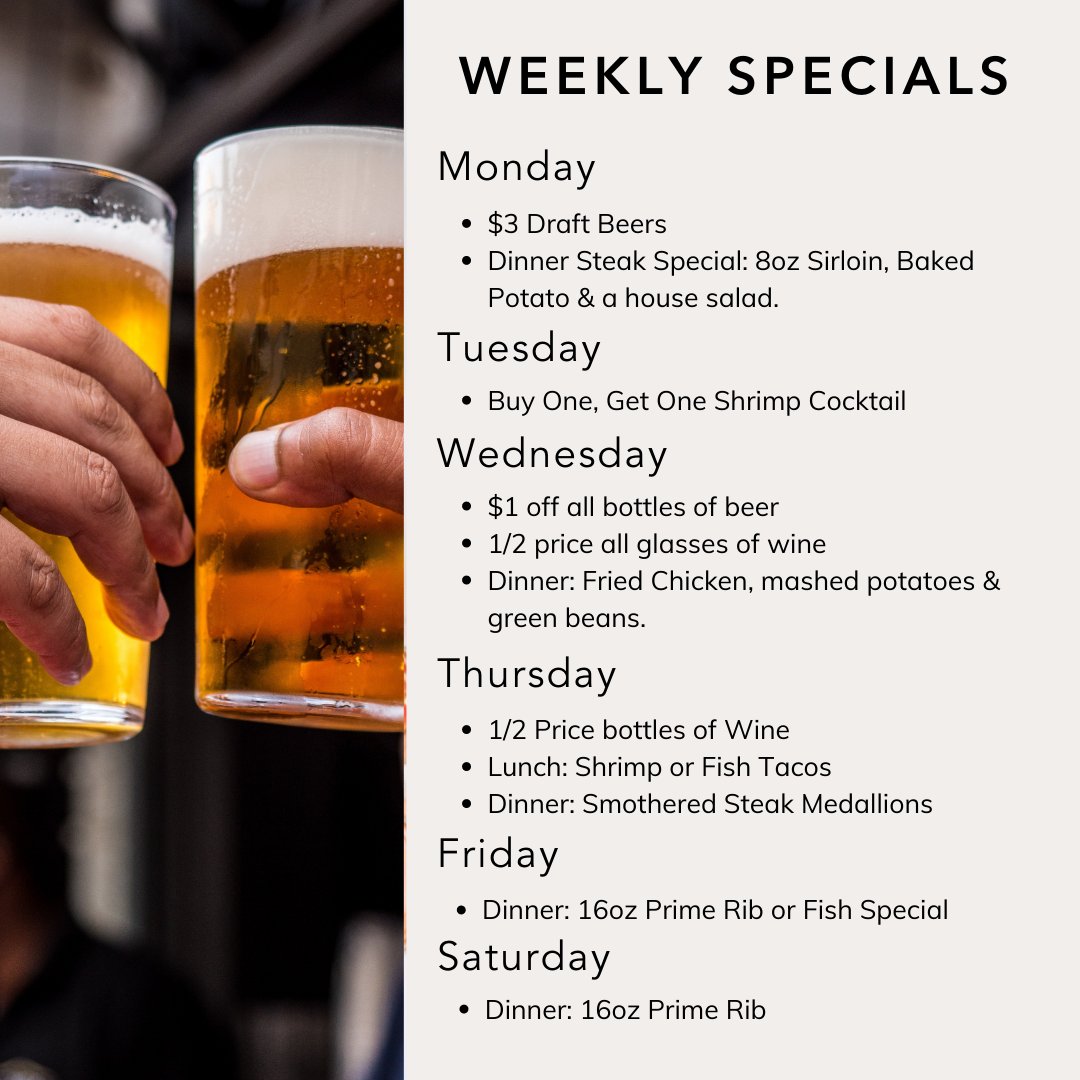 LACAFEINDY's tweet photo. Rough start to the week? Treat yourself with out $3 #draftbeers and steak dinner #mondayspecial tonight! https://t.co/zue08PmK2a