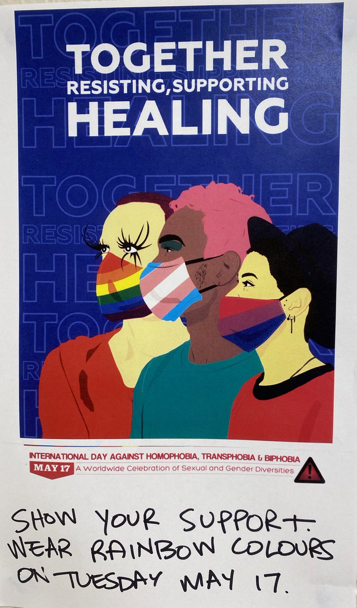Wear your rainbow colours tomorrow 🌈 and show your support for LGBTQ+ humans
