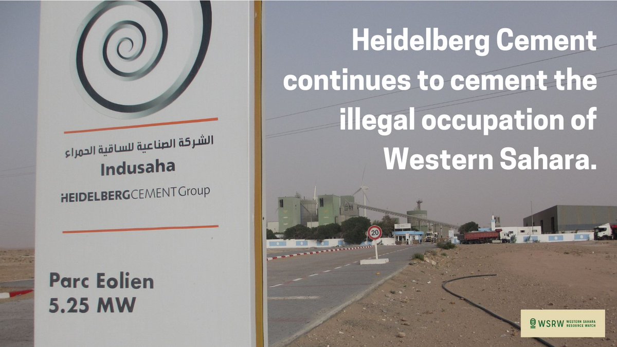 Considering occupying power #Morocco as the 'responsible authority' in occupied #WesternSahara, German building materials giant @hd_cement defended its controversial operations in the last #colony in #Africa at its AGM of 12 May. wsrw.org/en/news/heidel…