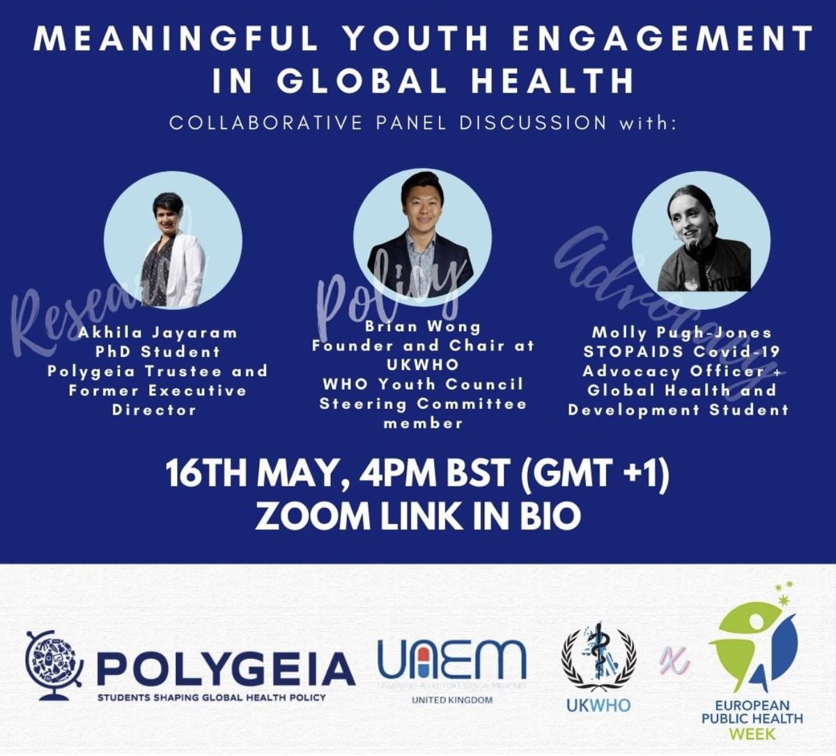 I then had the pleasure to share a (virtual) stage w/ @akhilakjayaram, <a href="/MollyPughJones/">Molly Pugh-Jones</a>, &amp; <a href="/BerkehanErkilic/">Jan Berkehan Erkilic</a> for a very timely discussion on "Meaningful #youth engagement in #globalhealth", during which I shared my #capacitybuilding experiences w/ <a href="/LonWHO/">London Model WHO Simulation</a> &amp; <a href="/UKModelWHO/">UK Model World Health Organization</a>! #EUPHW2022