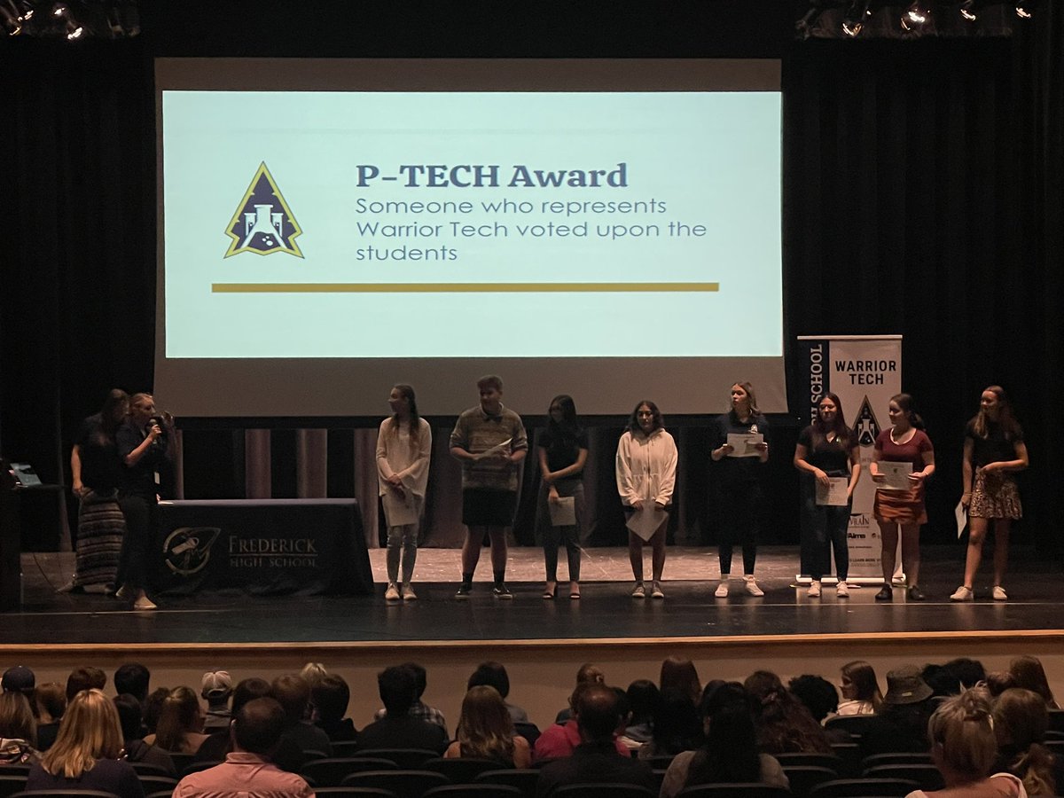 AshlieMSwanson's tweet photo. This morning @FHSWarriorTech students presented their semester long community projects to peers, parents, and industry mentors! So proud to hear how our PTECH students are giving back to the community around them! @Frederick_HS @SVVSDsupt @SVVSDdeputy #StVrainStorm https://t.co/pVBQ9dP4wk