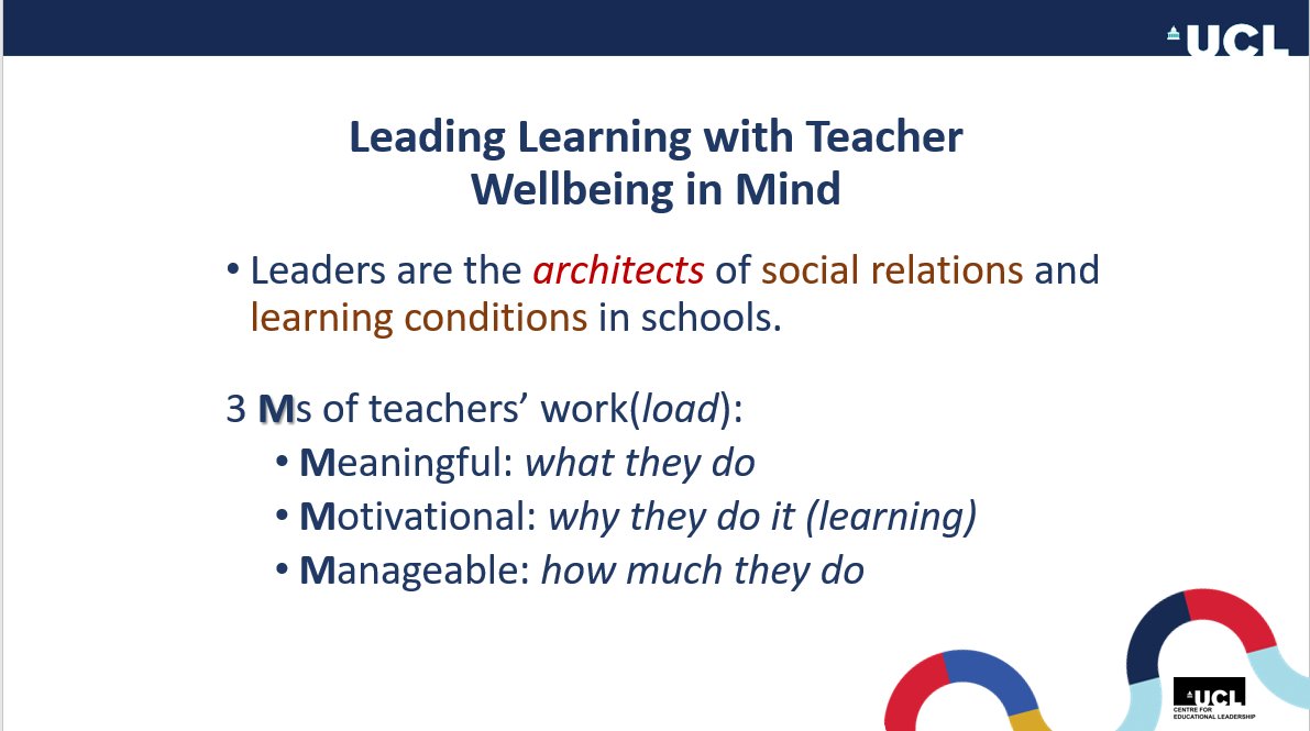 need to address the 3 Ms for teachers. Work needs to meaningful, motivational and manageable. Through inquiry we want to put the meaning back into what ECTS do.