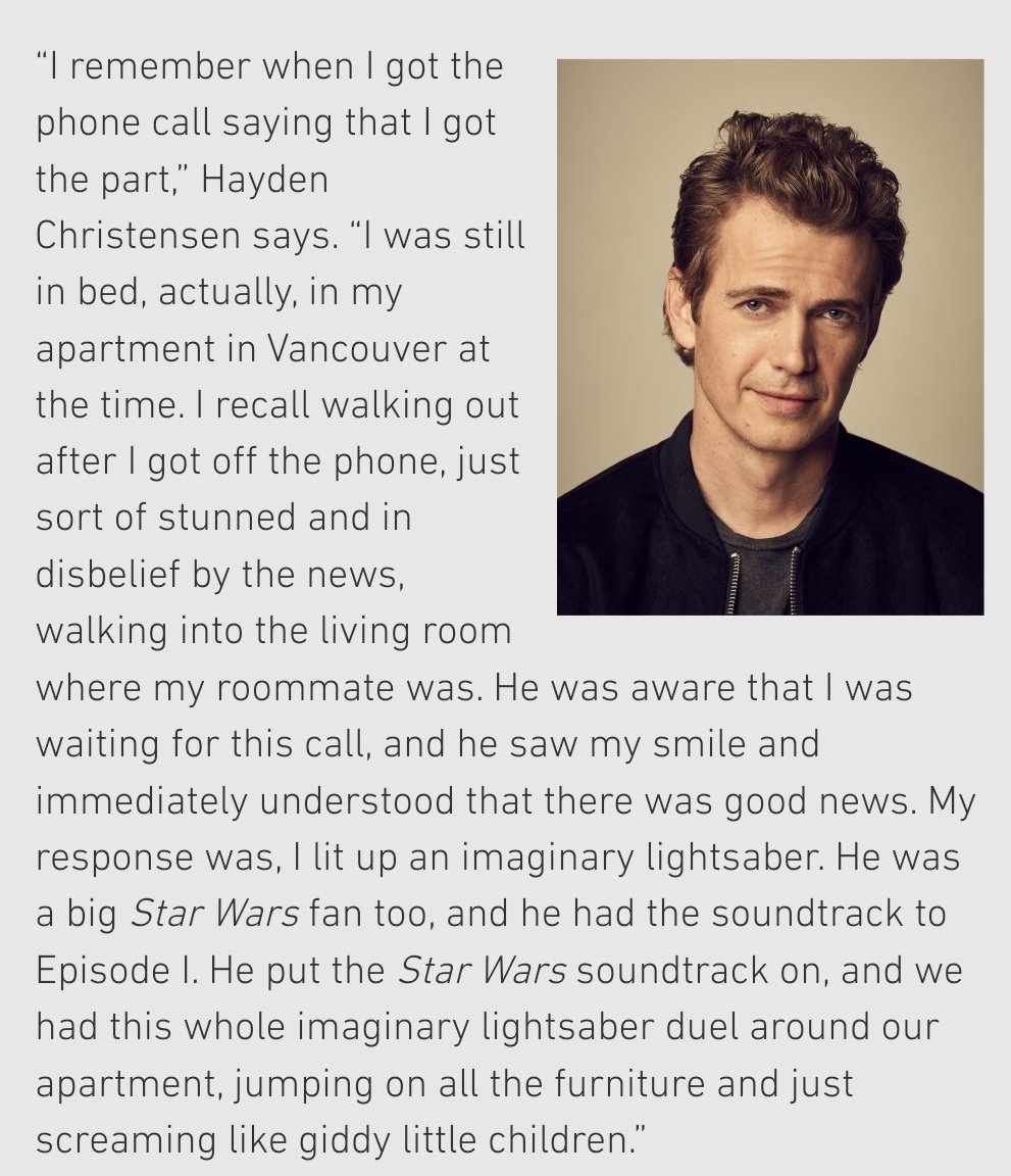 starwarstufff's tweet photo. Hayden Christensen started playing the Episode I soundtrack and had an imaginary lightsaber duel with his roommate after finding out he got the part of Anakin.

PROTECT THIS MAN AT ALL COSTS https://t.co/jOMcptnDty
