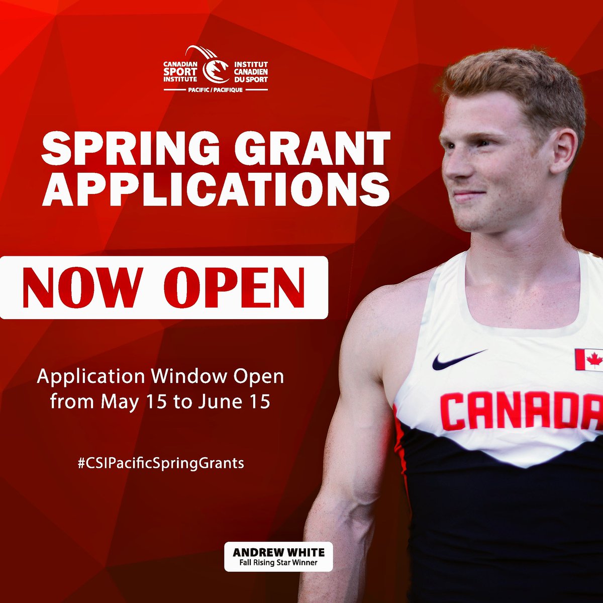 csipacific's tweet photo. 🚨 NOW OPEN 🚨
Our Spring Grant period is officially open and will close on June 15 🎉
Head over to our website to find more details on the application process!
Link: https://t.co/pItOwHOmiY
Good luck! 🤩
#springgrants #csipacific #financialsupport #athletes https://t.co/ItgeeZEEA5