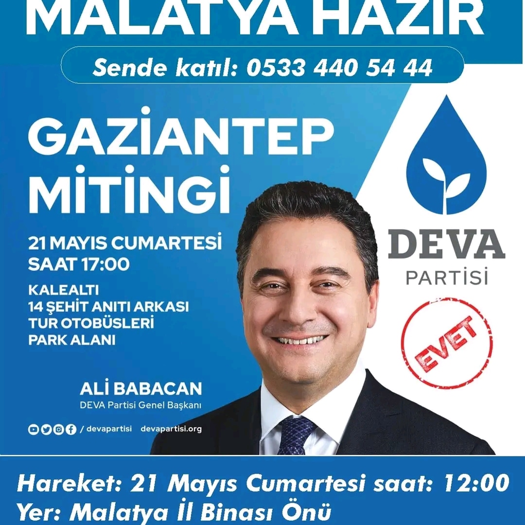 Katılım sağlamak isteyen hemşehrilerimiz bizimle iletişime geçebilirsiniz.
<a href="/gazianteptedeva/">Gaziantep Deva Partisi İl Başkanlığı</a>