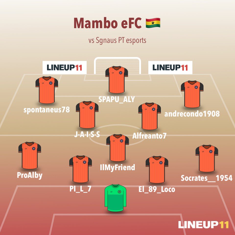 Mambo eFC (@mamboefc) on Twitter photo ⚽️ starting XI #lineup #LosFlacos #WeAreSkinnyOnes #10vs10 #eSports <a href="/BocaGamingASD/">ASD_BOCA_GAMING</a> <a href="/chetorneo/">Chetorneo eSports</a> ⚽️ starting XI #lineup #LosFlacos #WeAreSkinnyOnes #10vs10 #eSports <a href="/BocaGamingASD/">ASD_BOCA_GAMING</a> <a href="/chetorneo/">Chetorneo eSports</a>