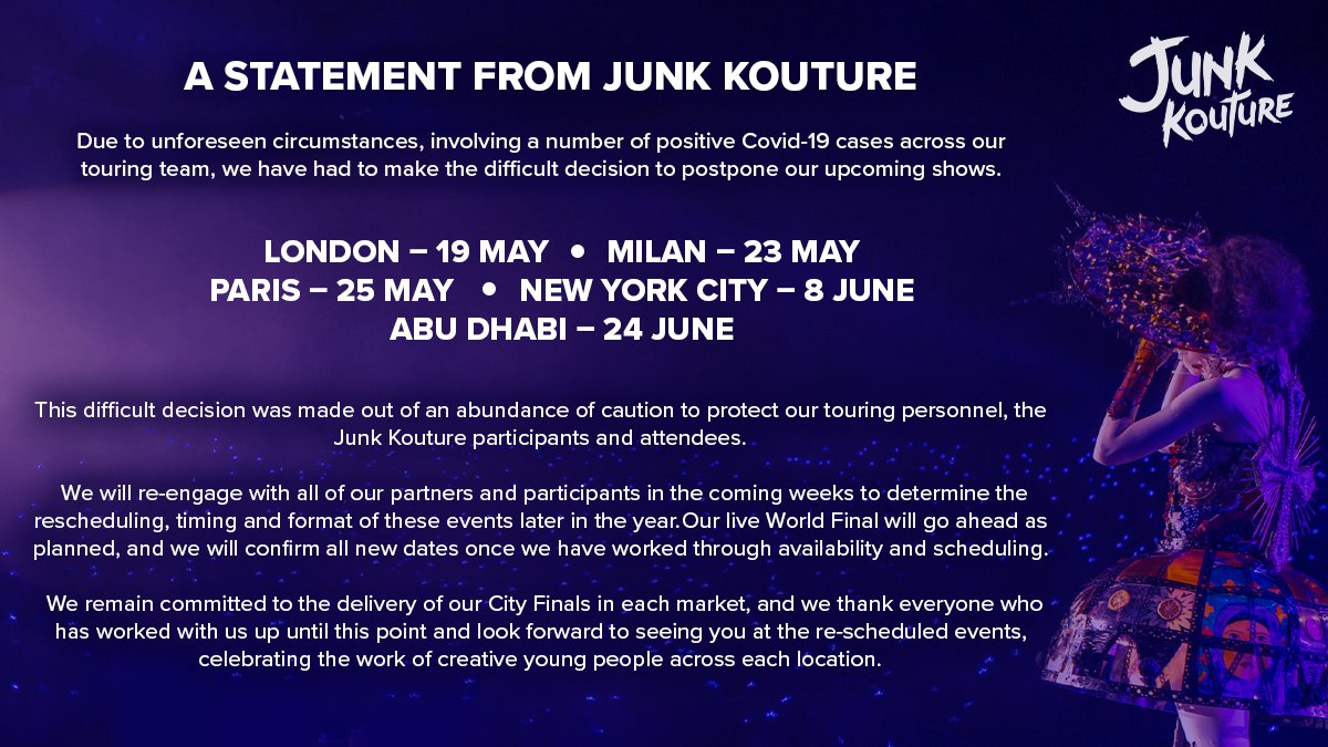 Important statement from Junk Kouture about our upcoming City Finals

junkkouture.com