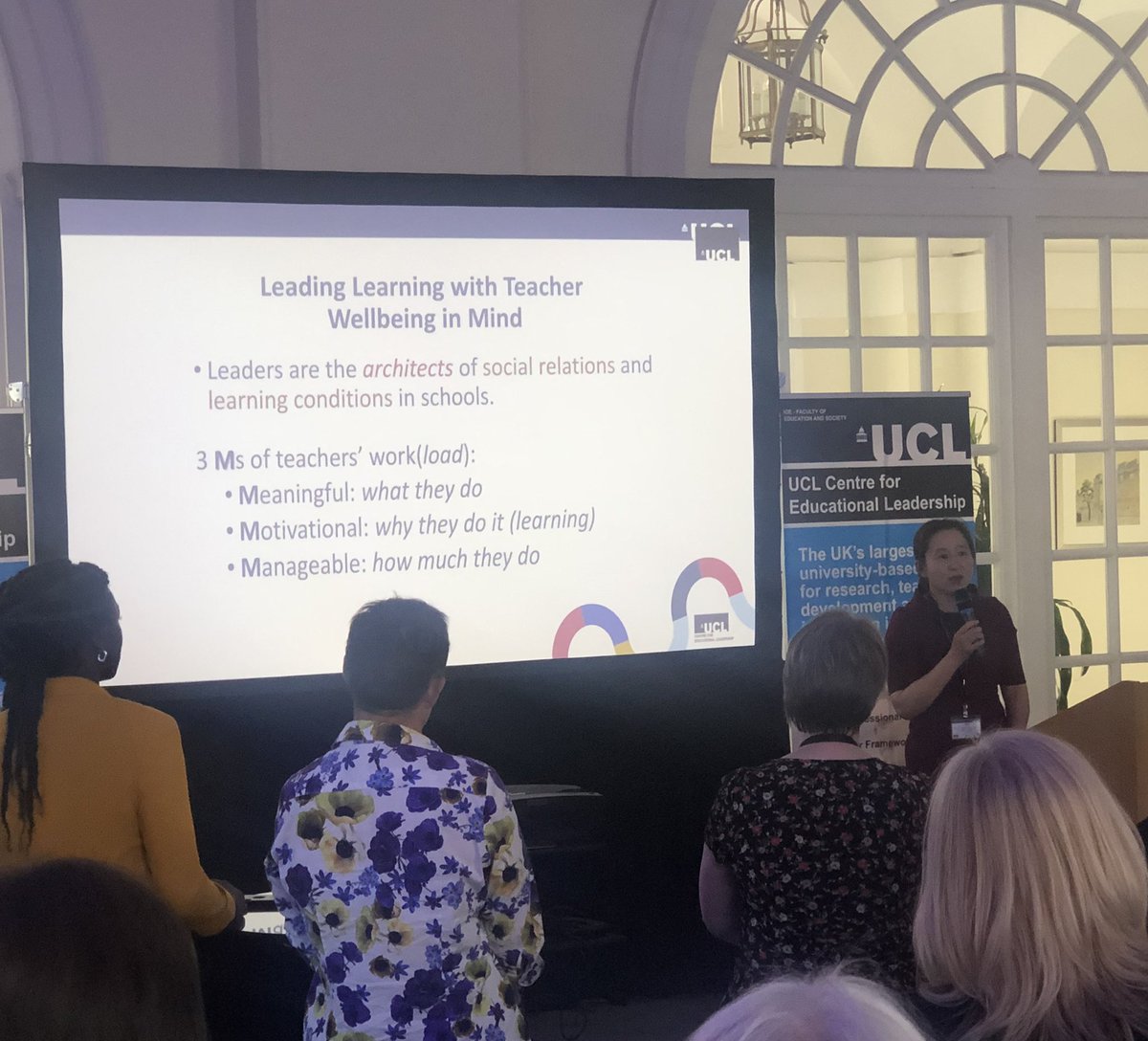 Professor <a href="/QingGu2/">Qing Gu OBE</a> from <a href="/CEL_IOE/">UCL Centre for Educational Leadership</a> giving a motivational speech about teacher work and workload with #Wellbeing in mind #ucl_Npq_conference2022