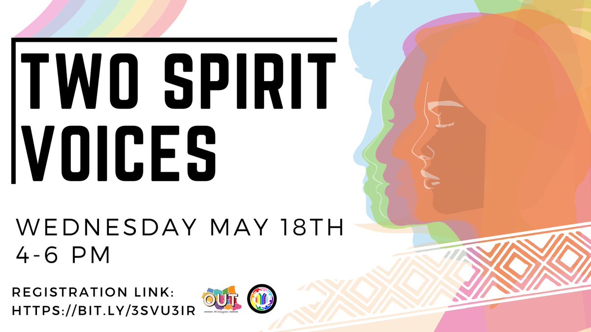 outniagara's tweet photo. Join us this week on Wednesday May 18 at 4pm for "Two Spirit Voices" Panel Workshop!

Registration link: https://t.co/pCSlr1QDBI

#OUTniagara #OUTINNiagara #TwoSpirit https://t.co/FYEaqjr7pH