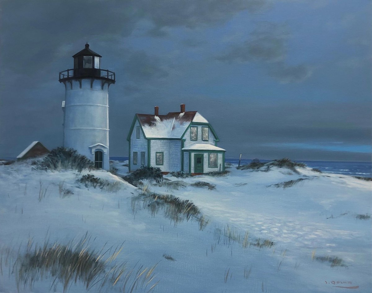 wsg_ptown's tweet photo. New Work By John Dowd Available. Race Point Winter, 2022 Oil on Linen, 24x30" #williamscottgallery #johndowd #provincetown https://t.co/ROD3O9PZud