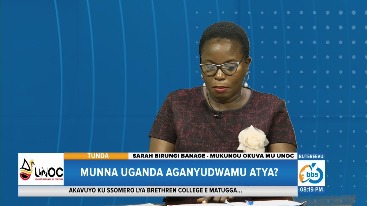 bbstvug's tweet photo. Sarah Birungi Banage okuva mu @UNOC_UG agamba amafuta ga Uganda gonna gyegali tegavangayo era gakyali mu ttaka. #BBSKati #BBSAt6 https://t.co/vfcrXMkZkG