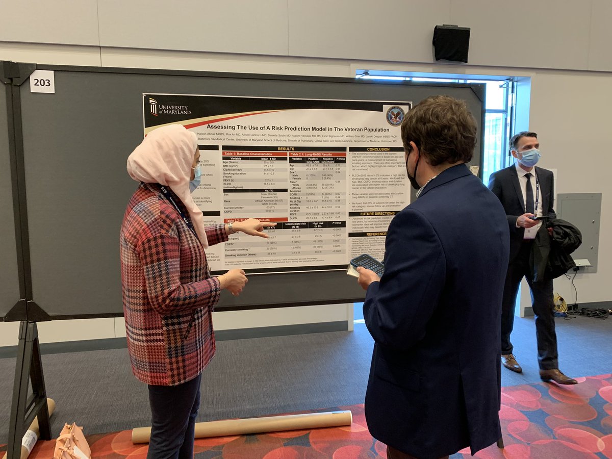 janaki_deepak's tweet photo. So proud of our fellows@HatoonAbbas doing an awesome job discussing risk prediction model in Lung cancer screening in veterans https://t.co/1TIJKVi8il