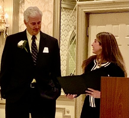 MorrisCountyBa1's tweet photo. At last week's retirement dinner MCBA President Angela Scarfuri, Esq. presented a resolution to Judge Thomas J. Critchley honoring his service to the Superior Court of NJ, his commitment to public service &amp; the legal profession, &amp; his friendship a&amp;contributions to the MCBA. #mcba https://t.co/0gp2PI4q0I