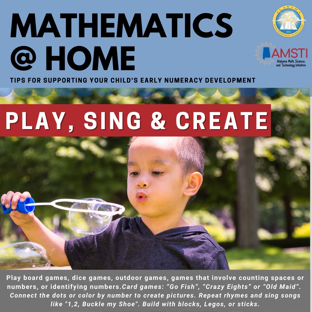 Check out our AMSTI Math@Home Tip of the Week! 
Click the link below to access our Monthly Early Numeracy Calendar and Tips for Families resource document. Be sure to share these resources with those in your community! #AMSTI4ALL <a href="/AlabamaAchieves/">Alabama State Department of Education</a> 
wakelet.com/wake/hpac_8slQ…