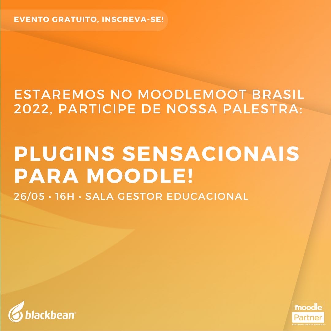 blackbeantec's tweet photo. Venha participar da palestra “Plugins Sensacionais para Moodle” no Moodle Moot Brasil 2022! A palestra será conduzida por Ricardo Guerra.
Não perca essa oportunidade de participar desta palestra e do maior evento Moodle no Brasil! https://t.co/tYJYhxemaD