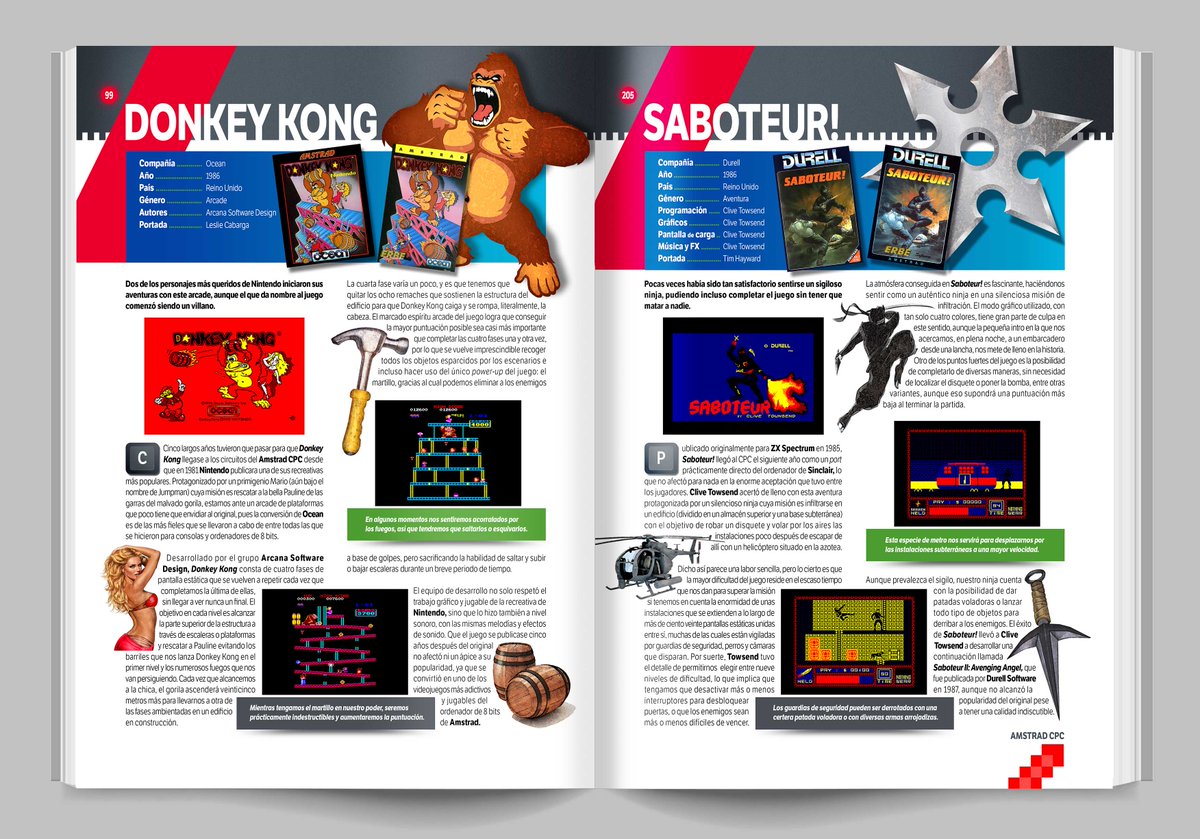 blackmores_'s tweet photo. Más páginas de #AmstradCPCForever, escrito por un servidor y diseñado, ilustrado y maquetado por @ngeluisanchez. Entre otras cosas, habrán reviews de más 200 de los mejores juegos españoles, británicos y franceses de #AmstradCPC. 31/05/22 en @verkami #crowdfunding https://t.co/A5Y4l9eQMV
