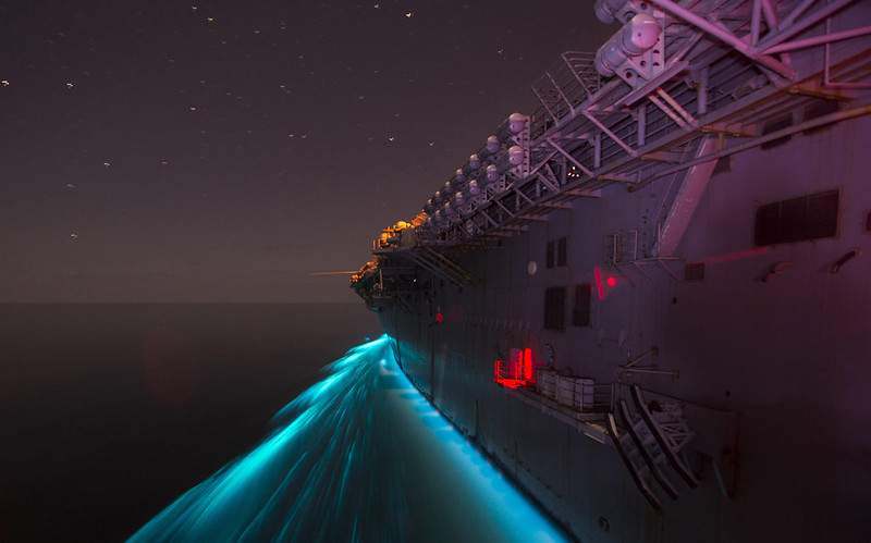 Did you know that light pollution is one of the biggest factors in whether or not you can see the stars as well as the clarity?! The middle of the ocean is the best place to view the stars and bioluminescence because there is minimal to no light pollution. Navy.com/local