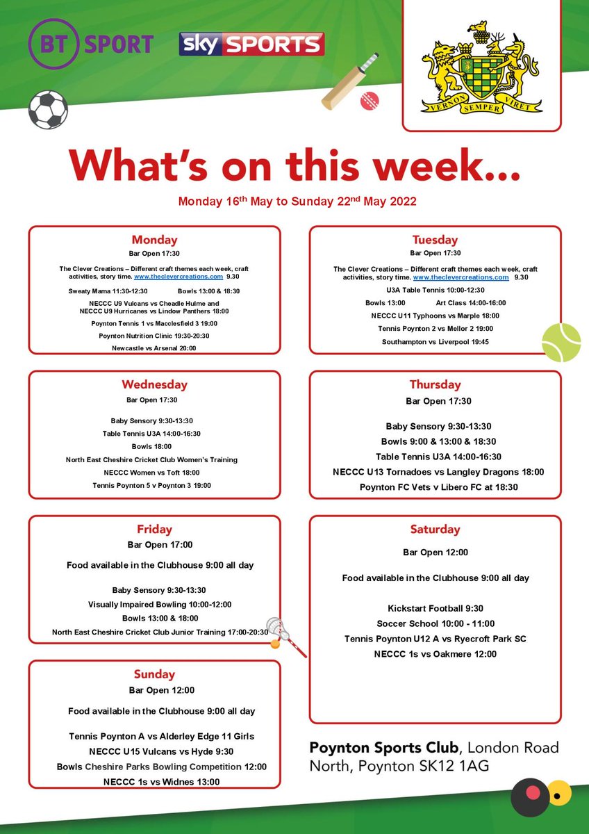 Poyntonsports's tweet photo. What's on this week at the club https://t.co/KaqKG8XIdZ