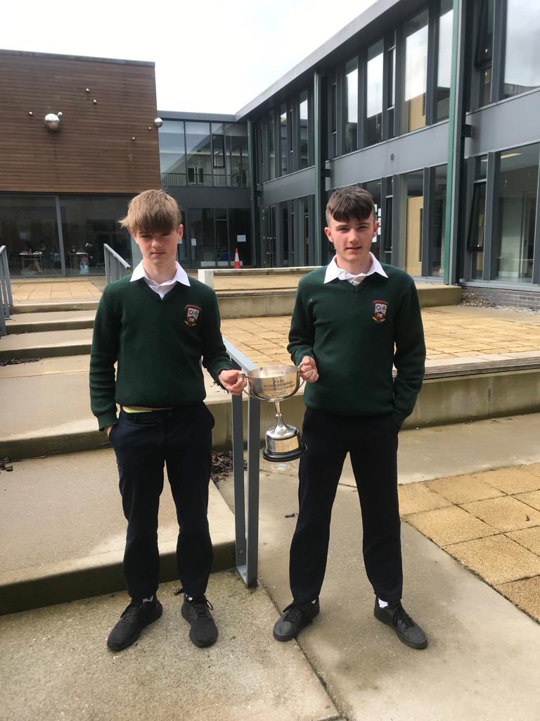 Victorious u15 Captain and Vice Captain pictured with the Munster Trophy 🏆 🏆