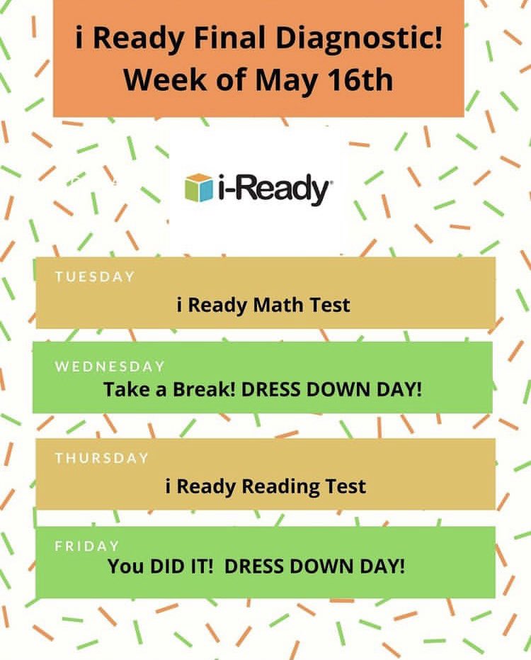 sjbchicago's tweet photo. Good luck on your final iReady diagnostics this week Eagles! Do your best! #SJB #iReady https://t.co/rZIO8O4bqJ