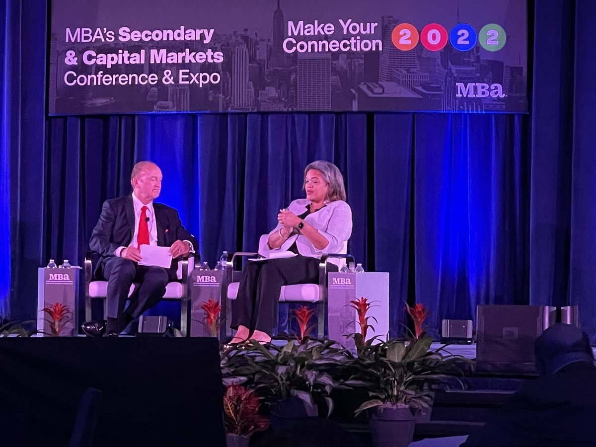 faithschwartz1's tweet photo. Secretary Fudge is deeply committed to the underserved and the service of government. She is an amazing leader and is looking at all programs through an equitable lens , says @GNMA_McCargo @GinnieMaeGov at the MBA secondary #MBASecondary22 @HousingFinance2 https://t.co/pkxhslf6gq