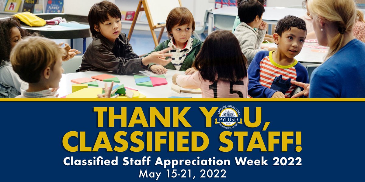 #PYLUSD will celebrate Classified School Employee Appreciation Week May 15-21, 2022. 🌟👨‍💻👩‍🔧👨‍🏭🌟

Read our full message at pylusd.org/apps/news/arti….