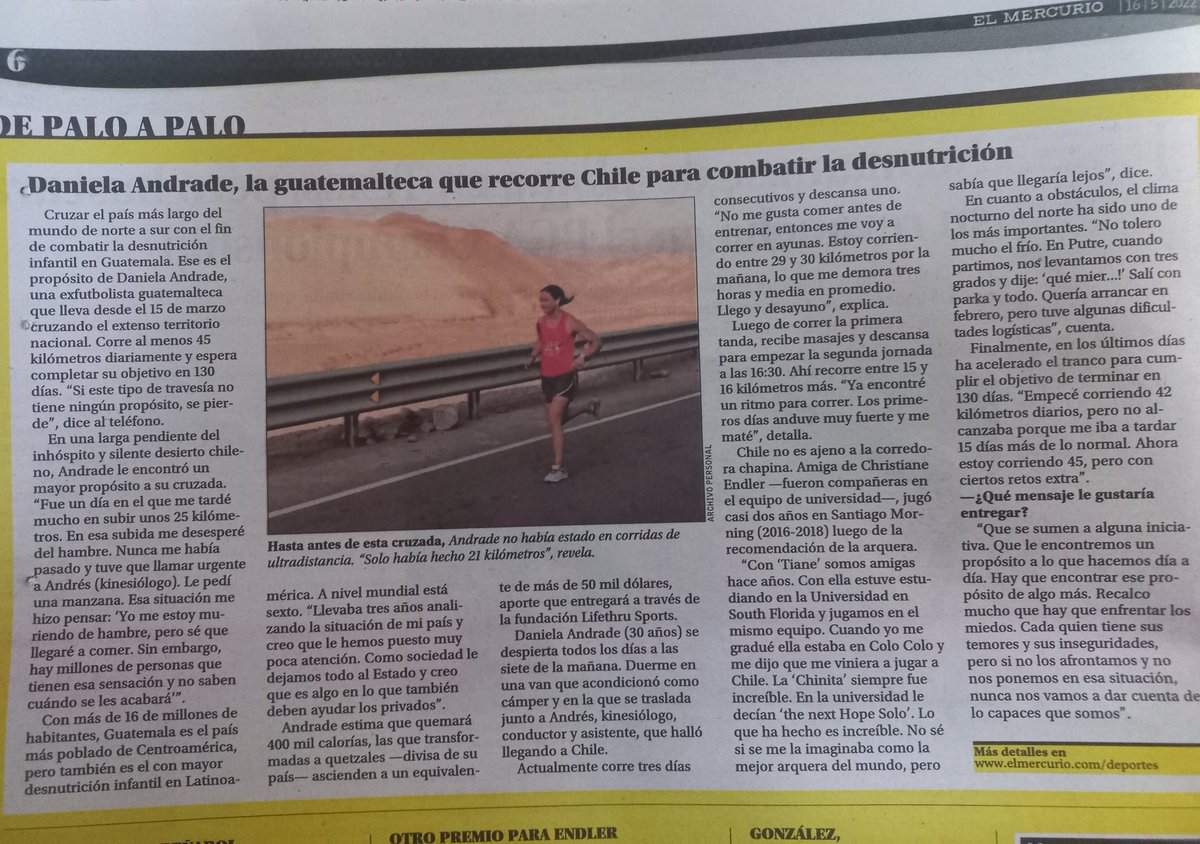 OnlyJames32's tweet photo. Cuanto se habla del cumpleaños de Megan Fox y del futuro de Arturo Vidal, y que poco de noticias  extraordinarias como la de  Daniela Andrade que busca correr por todo Chile pata ayudar a la desnutrición de su país 👏💪 https://t.co/81fOjGKH91