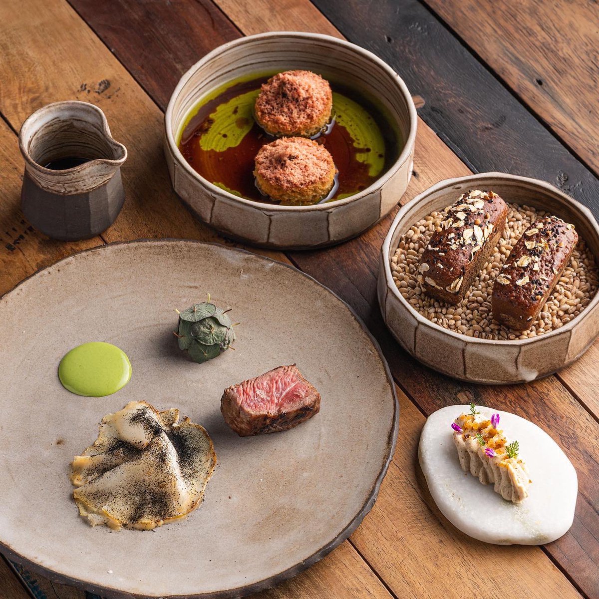 WoodRestaurants's tweet photo. Our new menu is a story of patience, elevation &amp; seasonality.

We’d love to welcome you into the dining room this week. We’ve got limited availability Thursday &amp; Friday. Book here: https://t.co/VdkVBZDQBW

#WoodManchester https://t.co/IjSJUiAc7Y