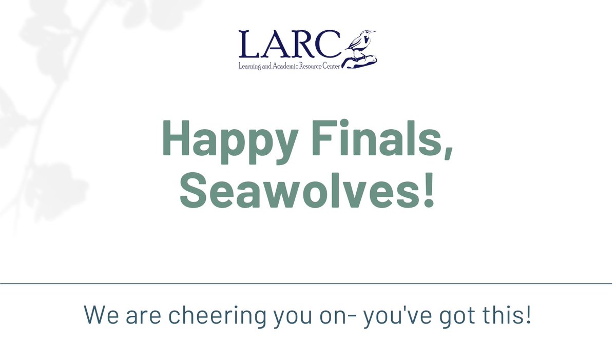 SSULARC's tweet photo. Man, it's that time of year again- but we know you are ready, so take those finals and show 'em what you got!! #FinalsWeek #LARC #smarteststudentsever https://t.co/fTQzXSW5Qu