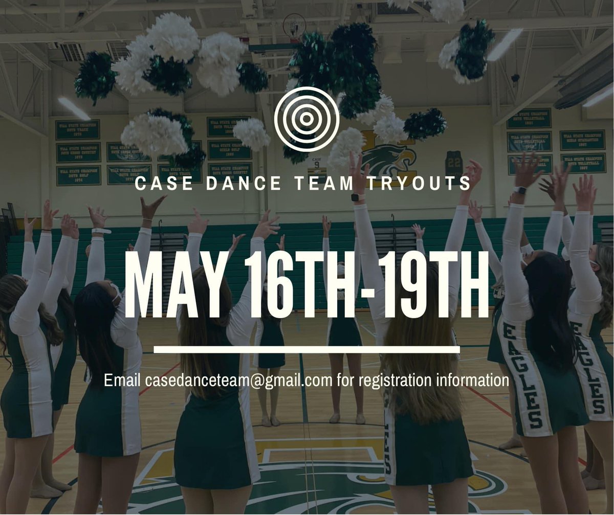 Tryouts start TODAY!  See you at 5:00 in the Fieldhouse!