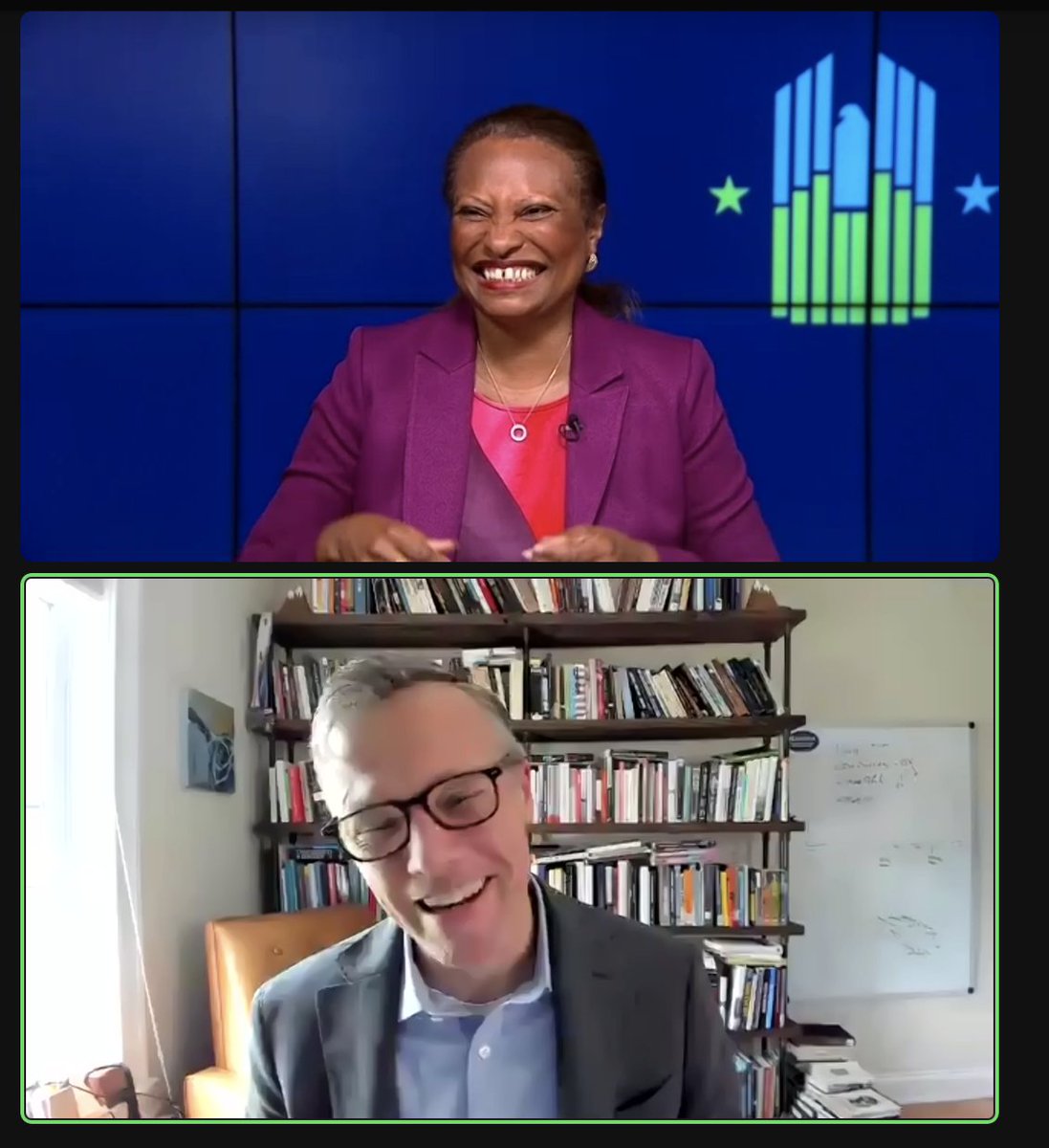 pophealthNYC's tweet photo. Adrianne Todman (@DepSecTodman) of @HUDgov welcomes Dr. Matthew Desmond (@just_shelter) of @Princeton @evictionlab for a discussion. Dr. Desmond starts off by asking: how many people really need housing assistance in US and how many ppl receive it? #healthand2022. https://t.co/36Ca0svgBY