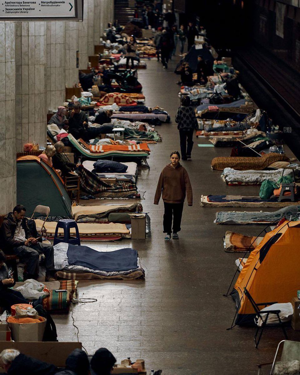 BogdanaUkraine's tweet photo. Wartime in the city of Kharkiv 2022, spring.  I can't believe this can happen in the 21st century.  People live in the subway like in a horror movie.  Husbands die in war protecting their families and the whole country.  Children become orphans....  Why? 
#StopWarInUkraine #help https://t.co/7rZFPATv7J