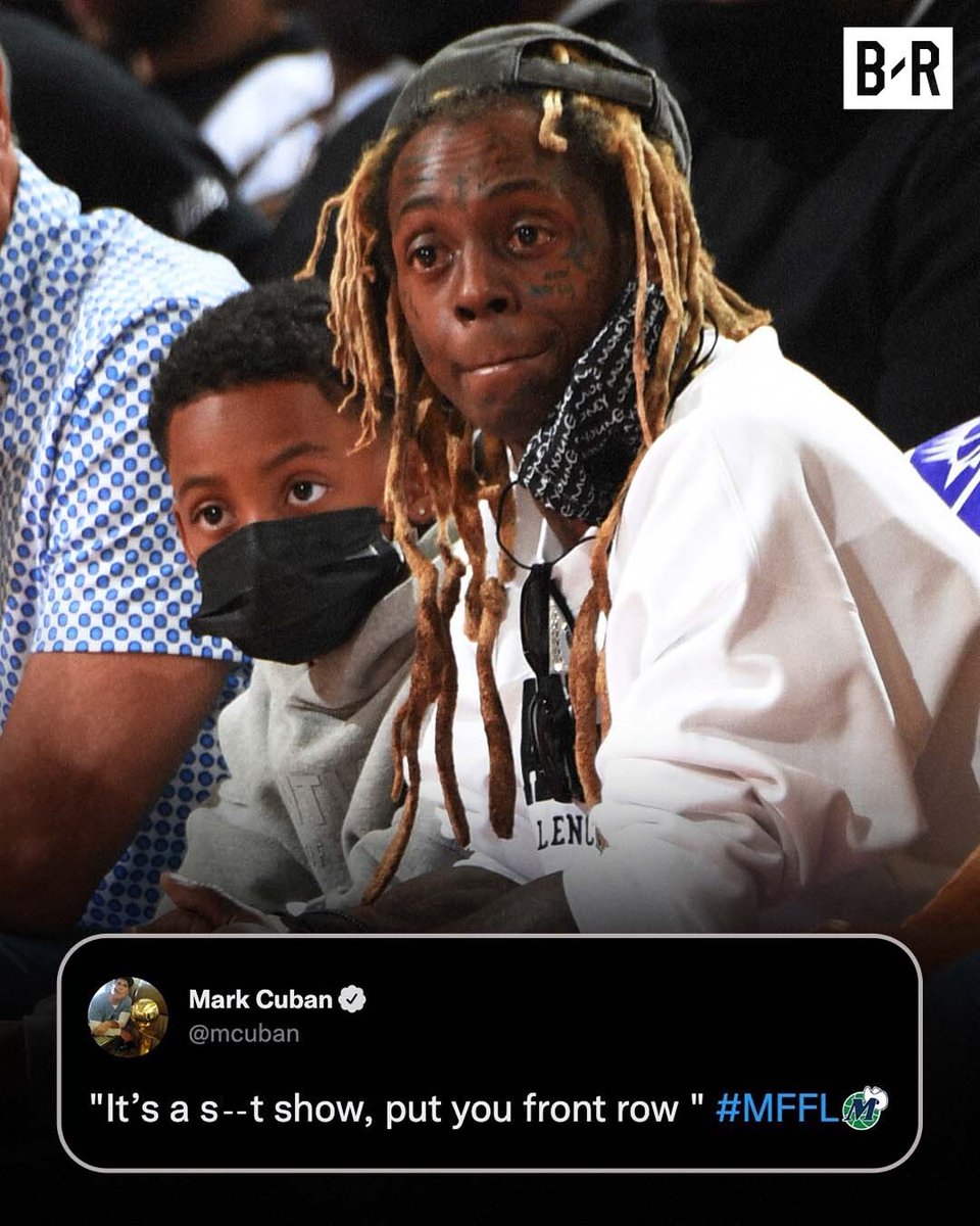 BleacherReport's tweet photo. Mark Cuban responds to Lil Wayne trash-talking Luka 😅 https://t.co/DVFP1z7MCO