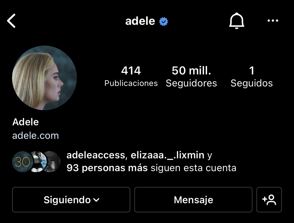 castadele's tweet photo. Adele has reached 50 million on Instagram 🥳🎉

#Adele https://t.co/dpQe42zSqi