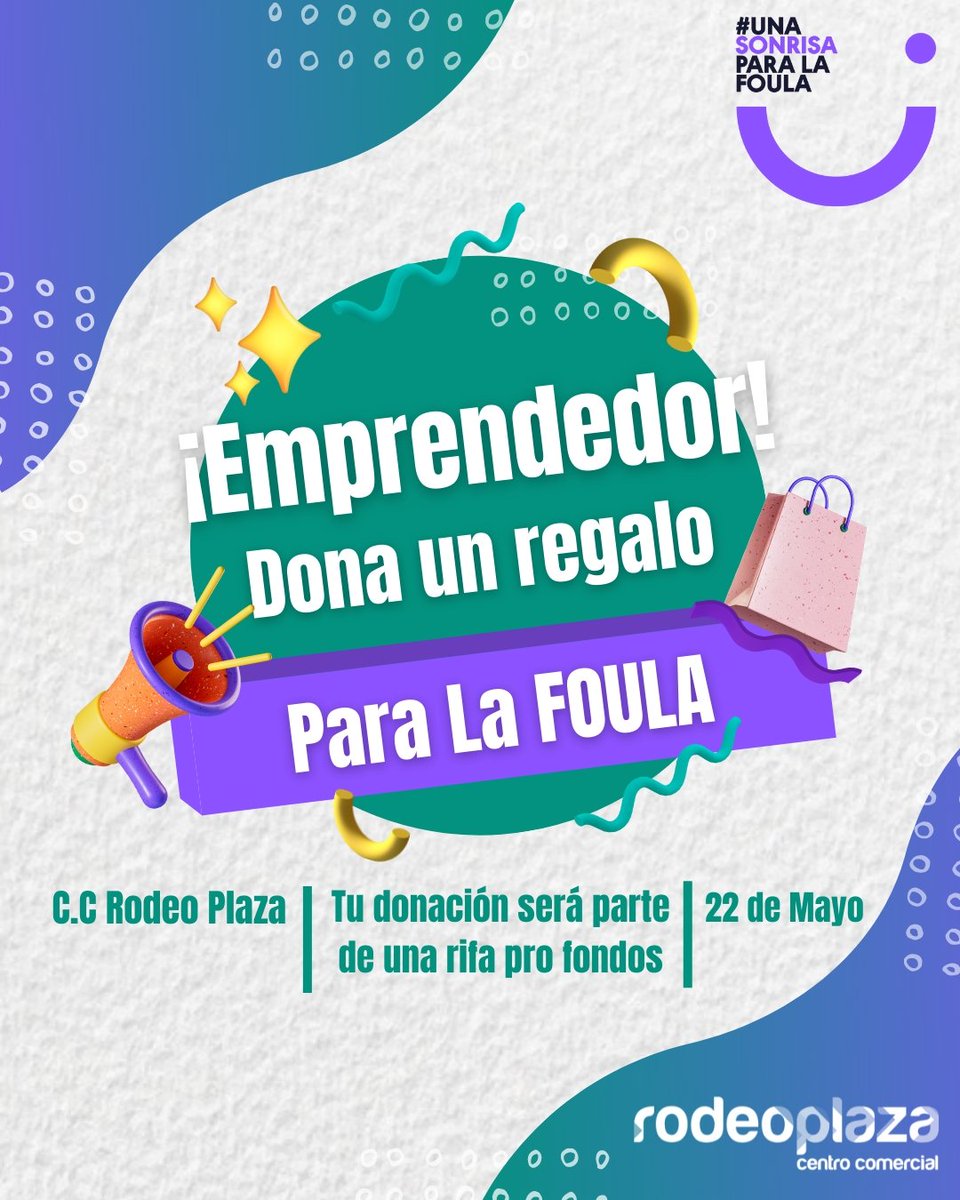 MOUFoula's tweet photo. Como parte de nuestra campaña "Una Sonrisa para la FOULA" Estamos trabajando en una nueva actividad de recaudación de fondos. Si eres emprendedor, tienes una empresa o un pequeño negocio y deseas colaborar, contáctanos. https://t.co/wufmoqqvNp