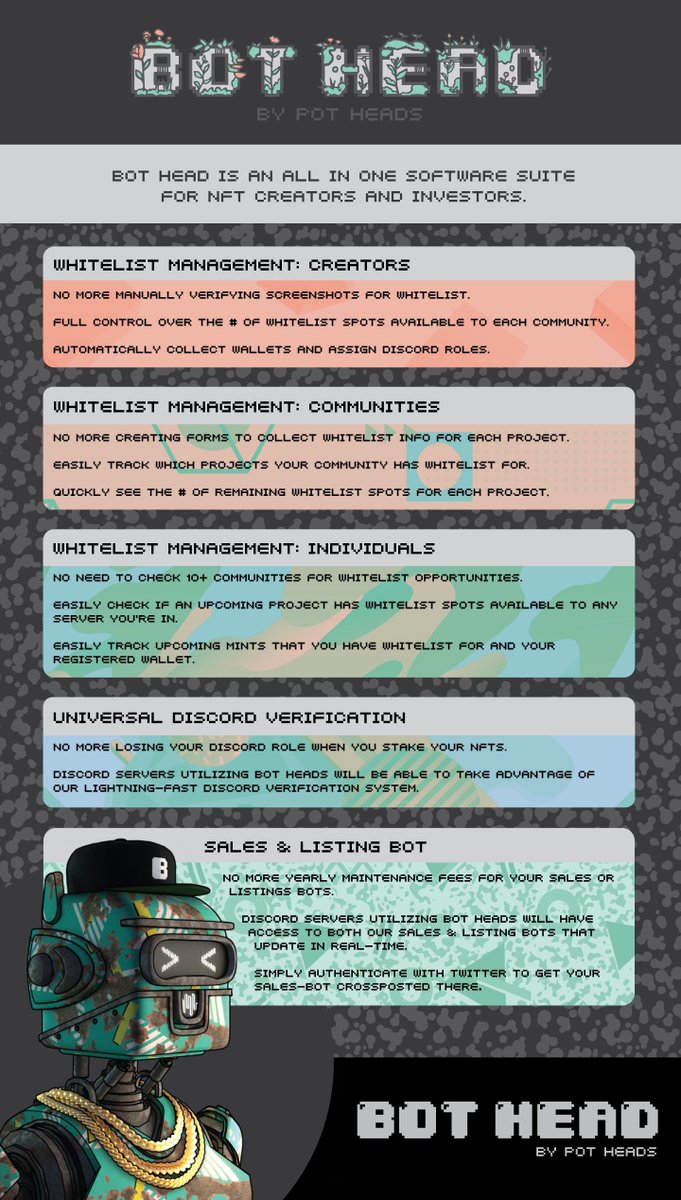 GuaposSweater's tweet photo. If your not bullish on @Bot_Head_NFT new WL utility rolling out, you should be. Check out this roadmap its sic af. Couldn't resist the DJ Bot Head. We're all my Bot Heads at? #bothead #SolanaNFT https://t.co/6Z8YsMktdl