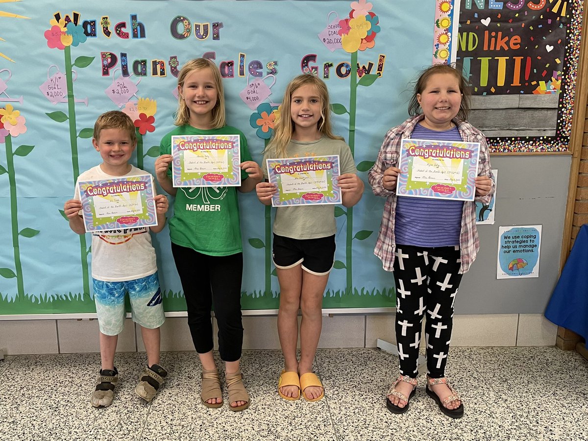 These awesome DC students…Olivia, Eli, Annika, Mia, and Kylee, were chosen for our Students of the Month! Keep working hard and making great choices to finish the school year! Congratulations to Mia who was chosen as our DC Bluejay of the Month by the teachers!