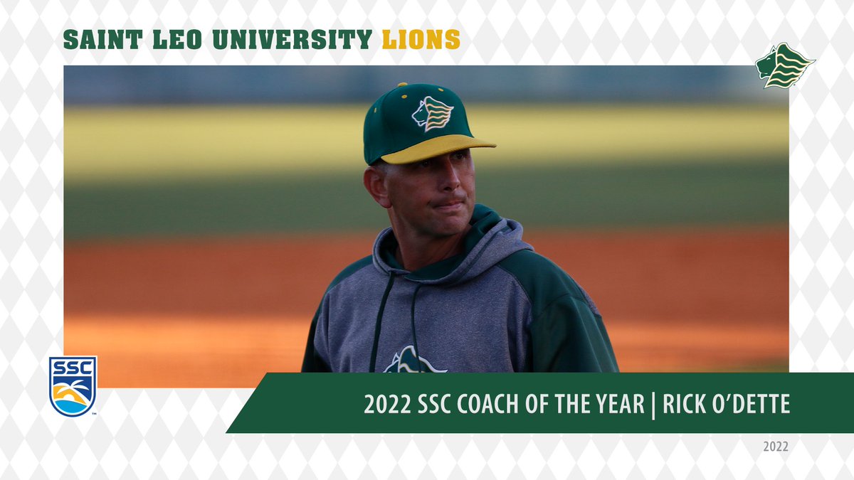 SaintLeoBSB's tweet photo. Head Coach Rick O'Dette has been named SSC Coach of the Year and junior outfielder Bobby Sparling has been named SSC Player of the Year! https://t.co/lYKNyzW4zE