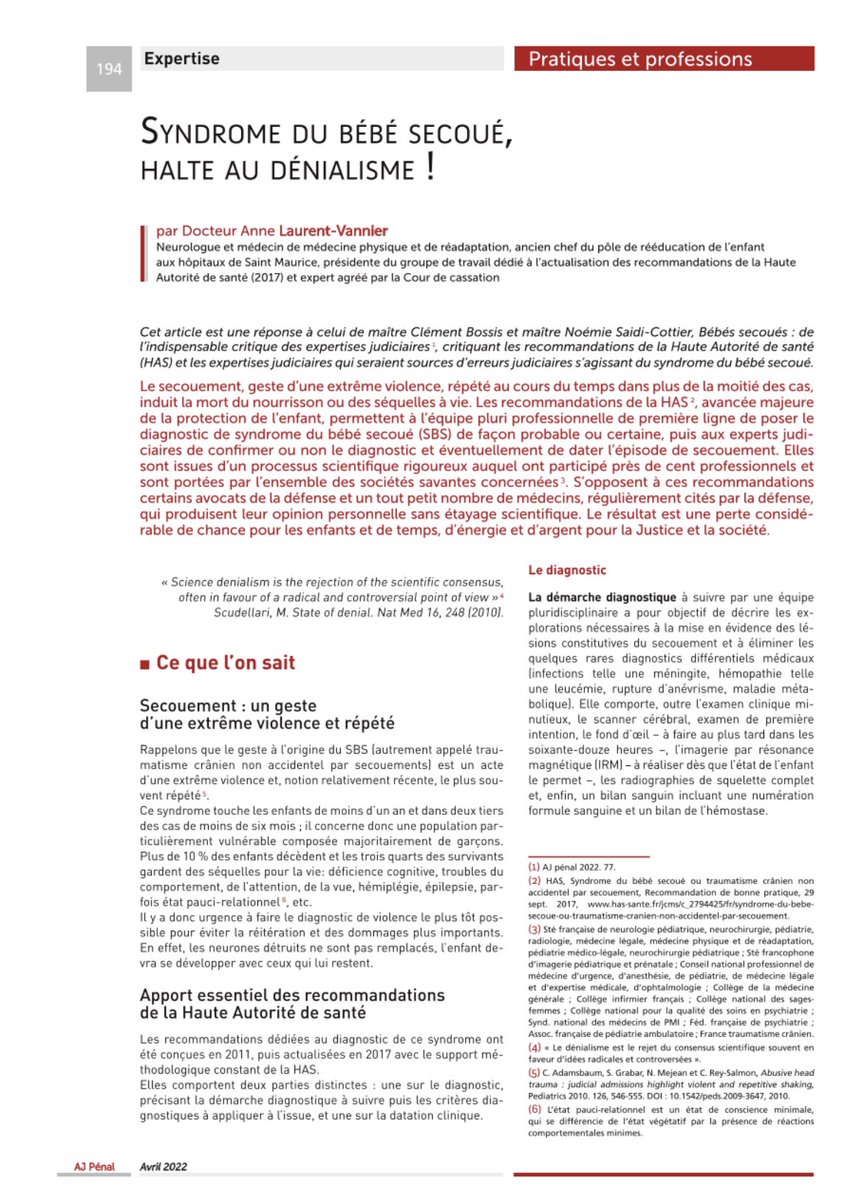 Le syndrome du bébé secoué : une réalité traumatique résultant d’une extrême violence !
Halte au dénialisme 😡
Merci pour cette mise au point 👍
<a href="/sfmlem/">SFMLEM</a>