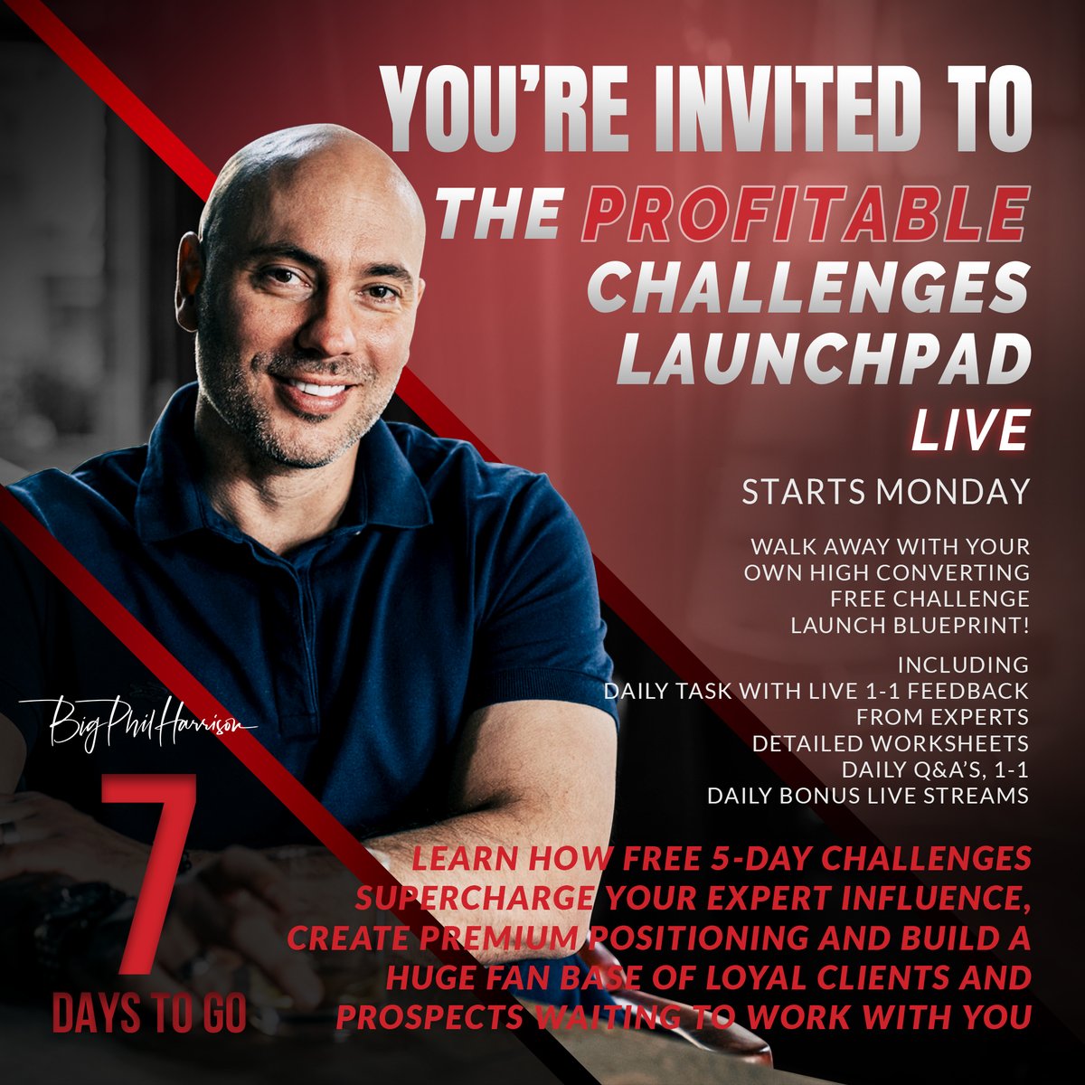 profitablechallenges.com/freechallenge-…
I'll show u how to 𝙛𝙞𝙡𝙡 𝙮𝙤𝙪𝙧 𝙥𝙧𝙤𝙜𝙧𝙖𝙢𝙨 𝙗𝙮 𝙨𝙚𝙧𝙫𝙞𝙣𝙜 𝙮𝙤𝙪𝙧 𝙖𝙪𝙙𝙞𝙚𝙣𝙘𝙚 𝙗𝙚𝙛𝙤𝙧𝙚 𝙮𝙤𝙪 𝙩𝙧𝙮 𝙩𝙤 𝙨𝙚𝙡𝙡 𝙩𝙤 𝙩𝙝𝙚𝙢 💚 
Big Phil - The Godfather Of Challenges #businesscoachingonline #bizstrategy  #entrepreneursuccess