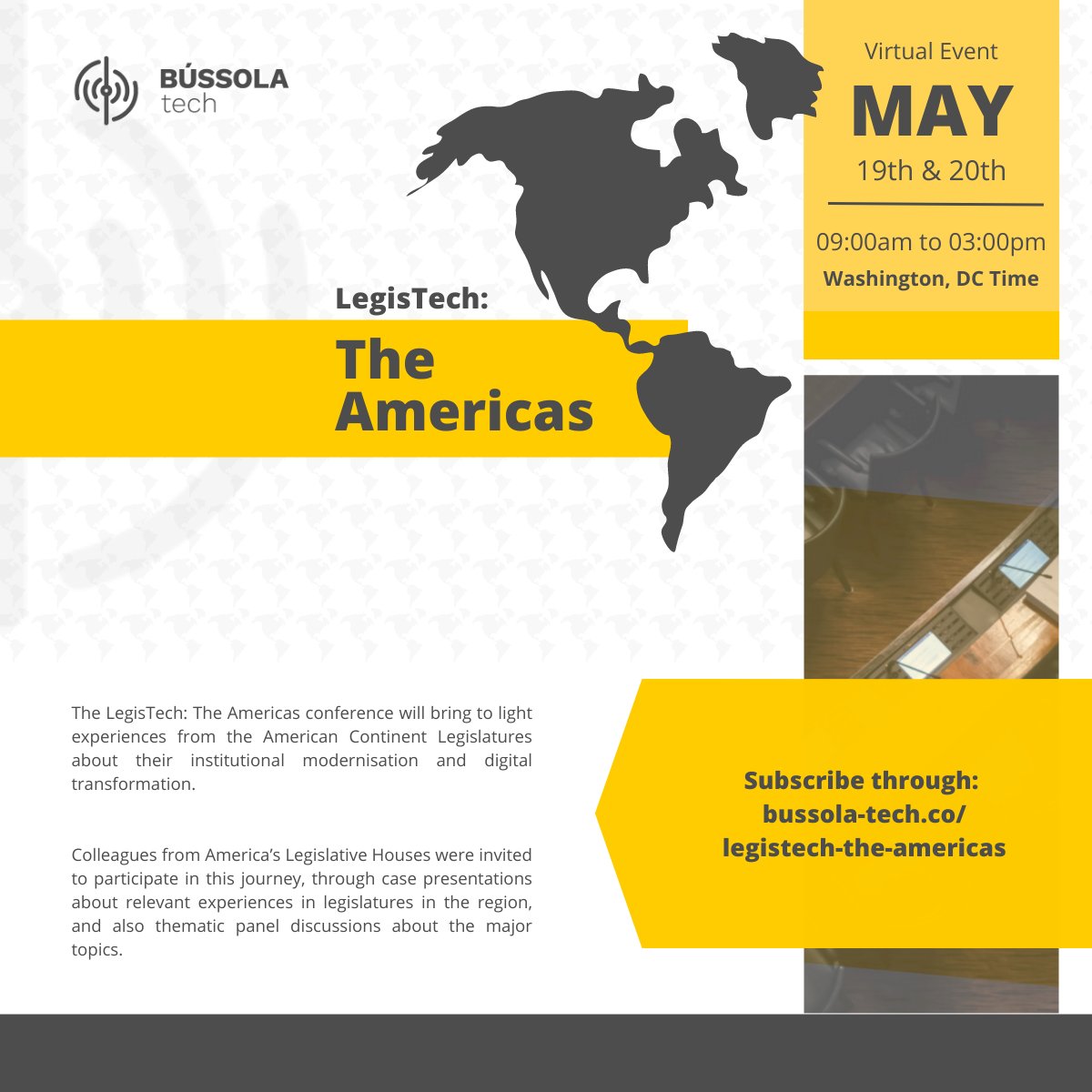 fotisfitsilis's tweet photo. The #HellenicOCRteam supports the next Bússola Tech event #LegisTech: The Americas, which will happen on May 19 & 20. The conference will bring to light recent experiences from American continent #legislatures regarding their institutional #modernisation & #digitaltransformation https://t.co/W2adqyyxnJ