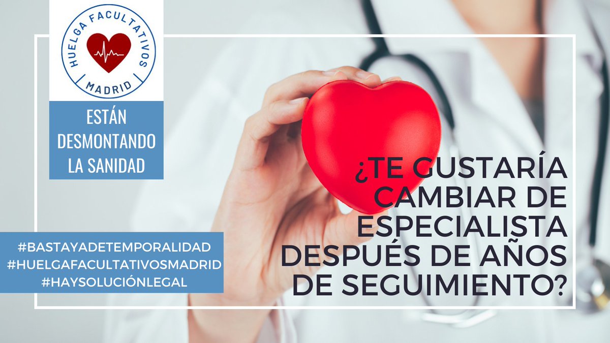 MedicosComoTu's tweet photo. 🔴🔴 Hoy de 20 a 21h tendremos una manifestación virtual por la generación perdida del Sermas. 

 #BastaYadeTemporalidad #HaySolucionLegal #HuelgaMedicosFacultativos 
@IdiazAyuso 
@eruizescudero 
@huelgafacmad 
@MUDmedicos 
@amytsmedicos
@SomosUrgencias https://t.co/AN61ujrjpJ