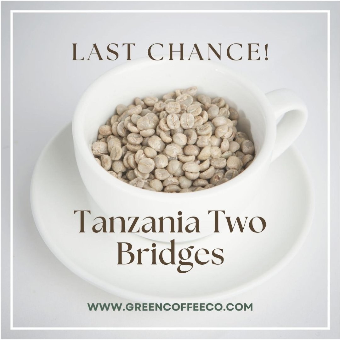 We have one 50lb bag of Tanzania Two Bridges remaining on our website.  Here is your chance to get wholesale pricing, as well as free shipping! Act fast, we only have 1 left.