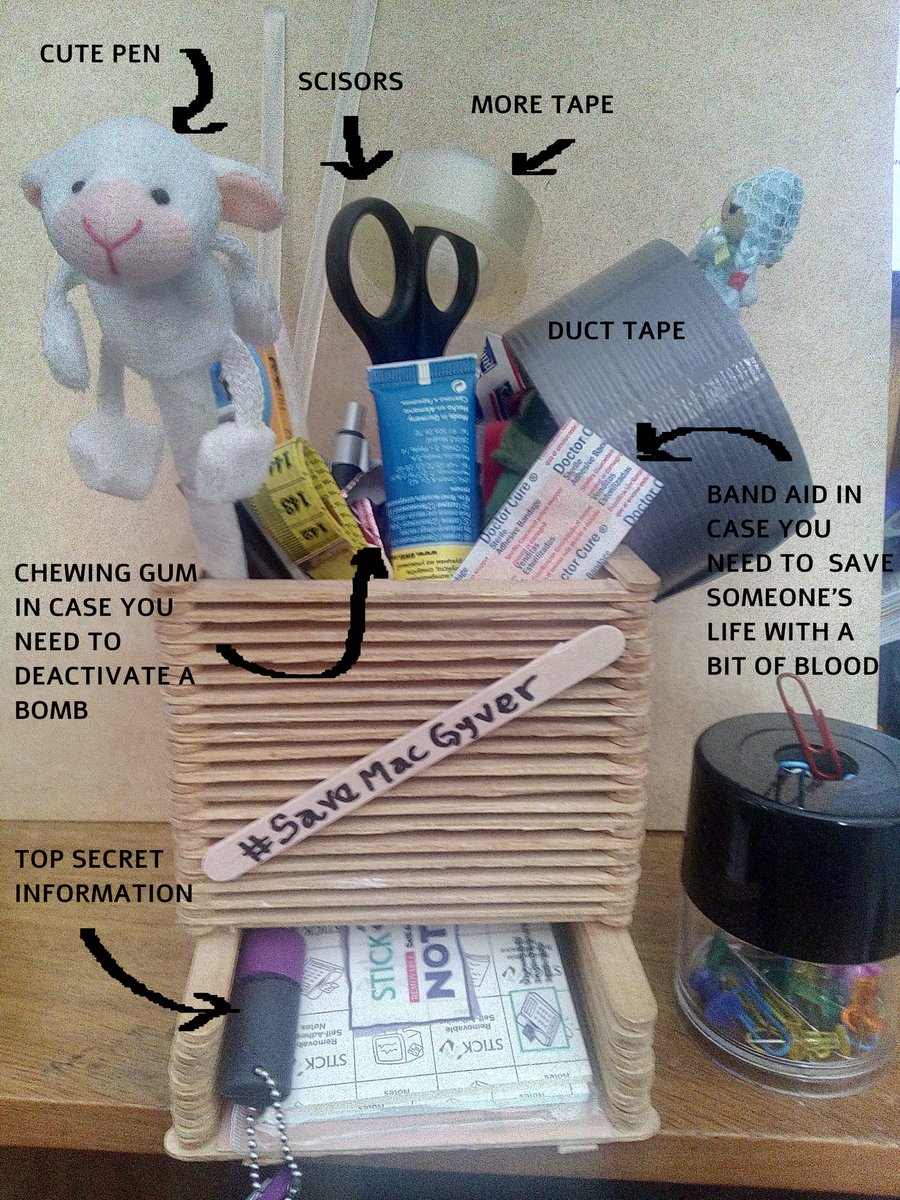 owejita's tweet photo. I love crafts. When everything started, I "Improvised" this one, for the first week of #Mactivities I participated in. So proud of it and still using it 😁 #MacMakes
#SaveMacGyver https://t.co/BoWGoRGxXQ