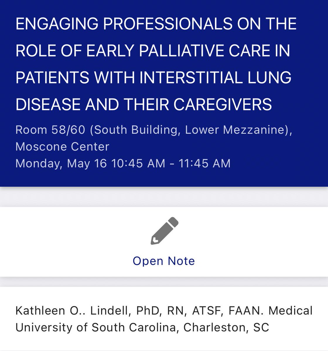 Excellent session on #PalliativeCare from @ATSNursing assembly member @KathleenLindell #ATS2022 @NurseNatalie27 Starting now!