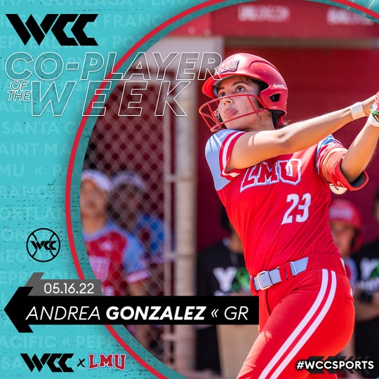 WCCsports's tweet photo. Co-Player of the Week ‼️

Andrea Gonzalez of @lmulionsSB 

🗒  https://t.co/ZFDchVo6Jq

#WCCsports https://t.co/345FBWvGX4