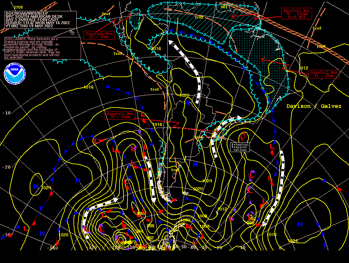 Estacion_bcp's tweet photo. #Uruguay🇺🇾 #Brasil🇧🇷 | Existe la posibilidad de evolución de #Ciclón subtropical a tropical entre los días 17, 18 y 19 afectando la costa de Uruguay y sur de Brasil. Estamos ante un caso grave e histórico en la meteorología de Sudamérica. https://t.co/QjbU0ZQTQf