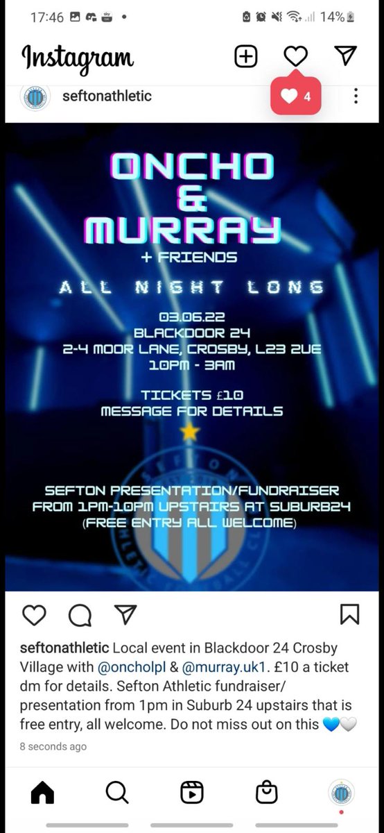 Local event to raise money for the club. Fundraiser in the day, party in the night. £10 a ticket dm for details. 👍🏻💙🤍